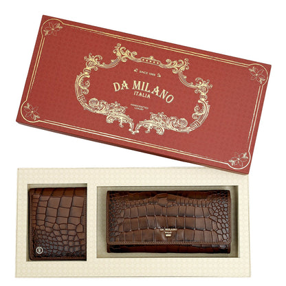 Date Croco Leather Mens & Ladies Wallet Gift Set