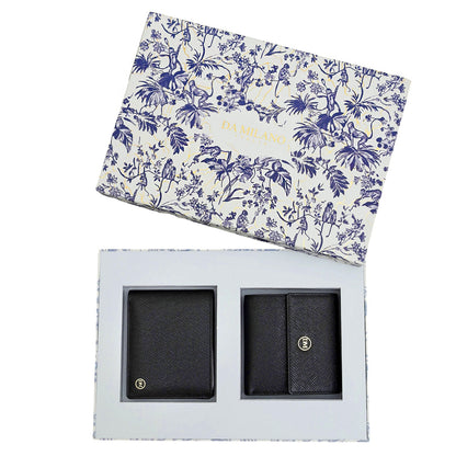 Black Franzy Leather Mens & Ladies Wallet Gift Set