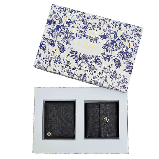 Black Franzy Leather Mens & Ladies Wallet Gift Set