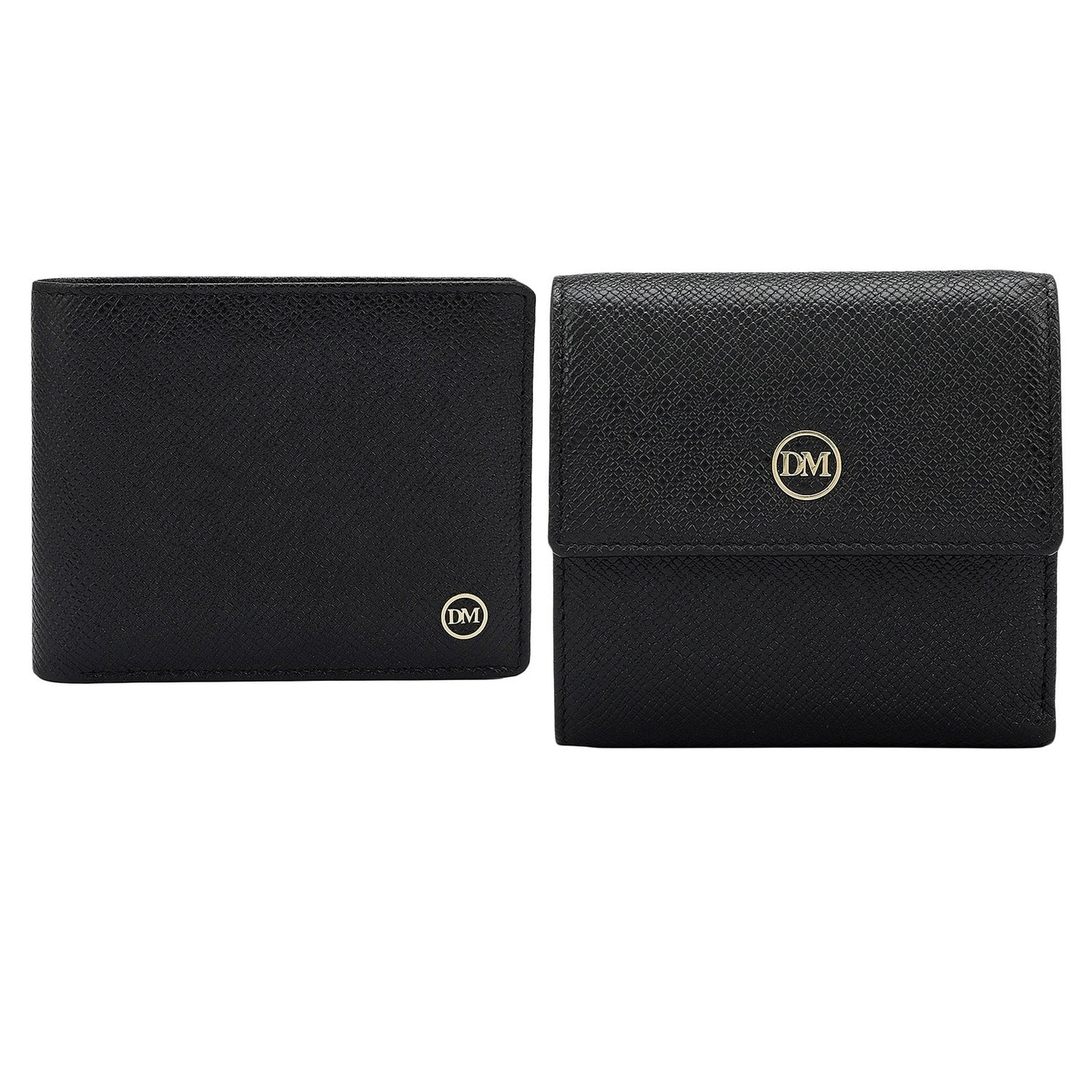 Black Franzy Leather Mens & Ladies Wallet Gift Set