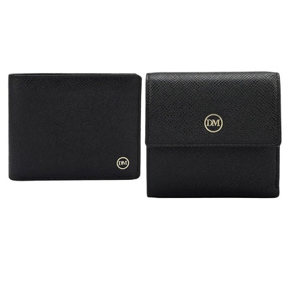 Black Franzy Leather Mens & Ladies Wallet Gift Set