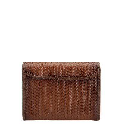 Chocolate Cognac Franzy Mat-Emboss Leather Mens Wallet & Card Case Gift Set