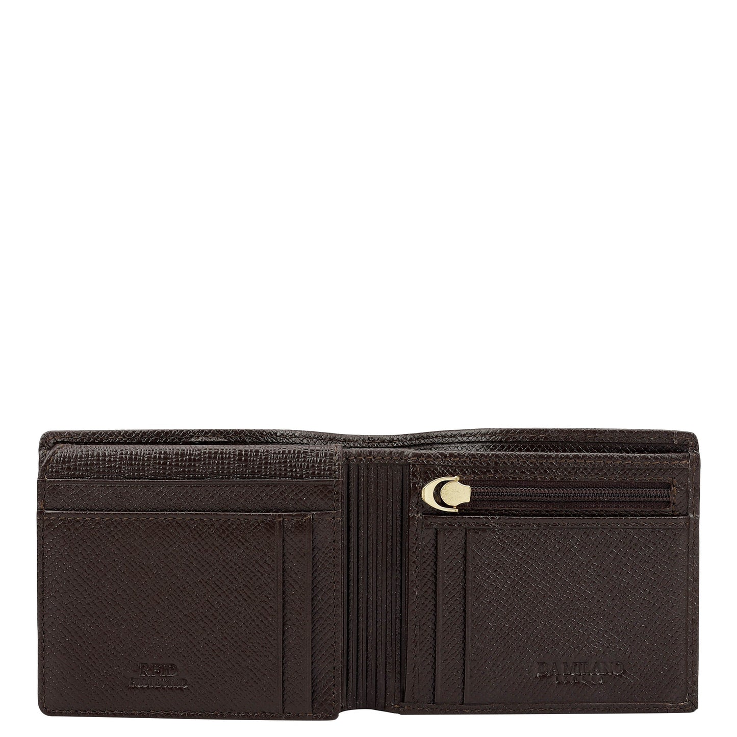 Chocolate Cognac Franzy Mat-Emboss Leather Mens Wallet & Card Case Gift Set