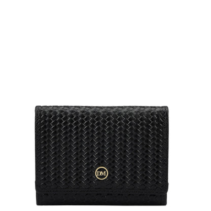 Black Franzy Mat-Emboss Leather Mens Wallet & Card Case Gift Set