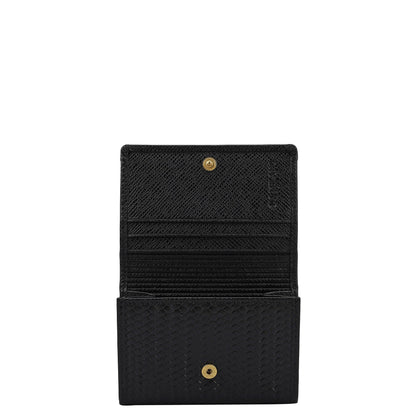 Black Franzy Mat-Emboss Leather Mens Wallet & Card Case Gift Set