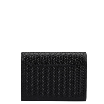 Black Franzy Mat-Emboss Leather Mens Wallet & Card Case Gift Set