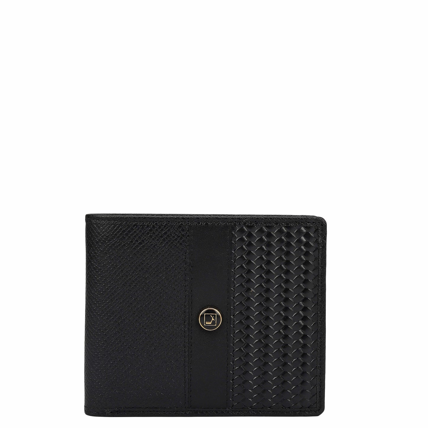 Black Franzy Mat-Emboss Leather Mens Wallet & Card Case Gift Set