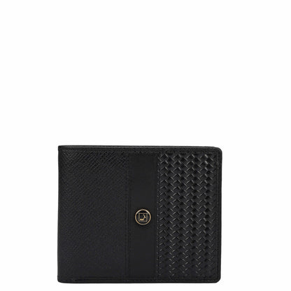 Black Franzy Mat-Emboss Leather Mens Wallet & Card Case Gift Set