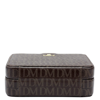 Monogram Franzy Leather Jewellery Case - Chocolate
