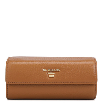 Wax Leather Jewellery Case - Caramel
