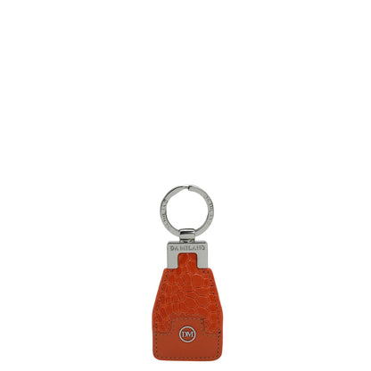 Croco Franzy Leather Key Chain - Pumpkin