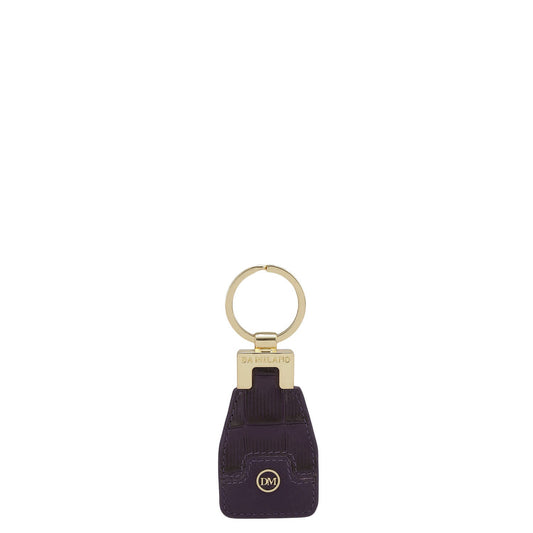 Croco Franzy Leather Key Chain - Grapevine