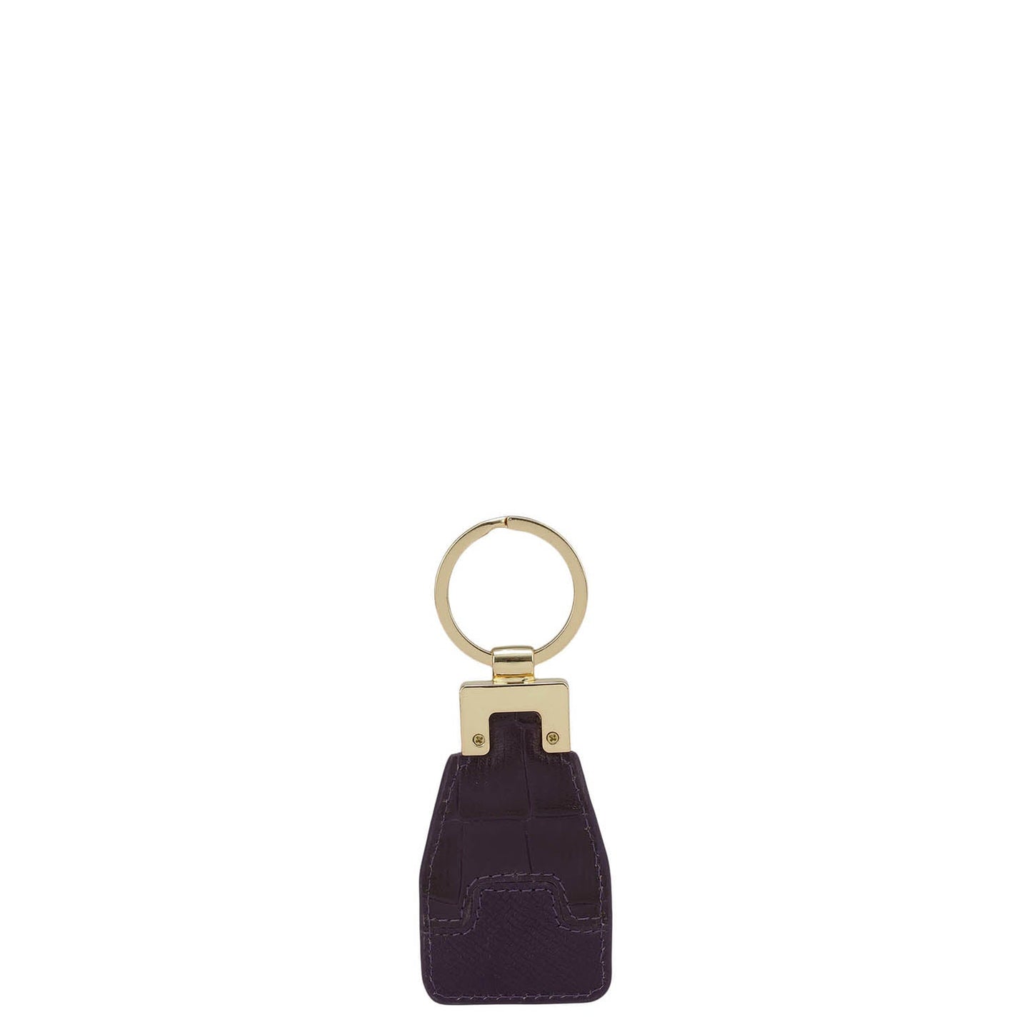 Croco Franzy Leather Key Chain - Grapevine