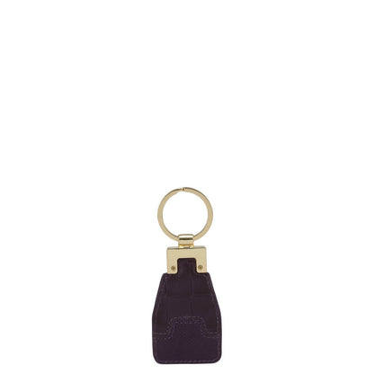 Croco Franzy Leather Key Chain - Grapevine