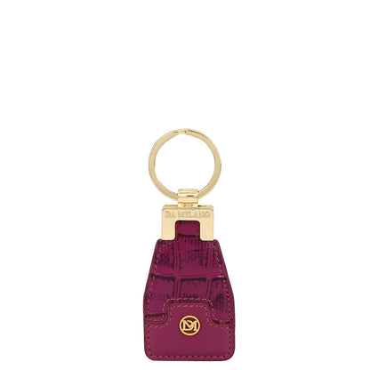 Croco Franzy Leather Key Chain - Orchid