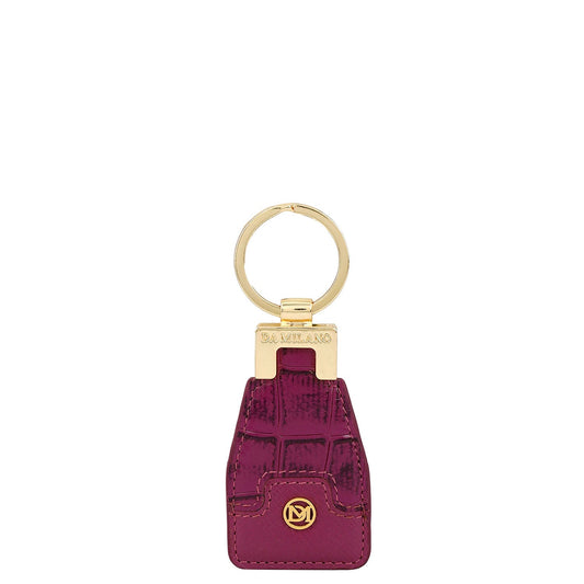 Croco Franzy Leather Key Chain - Orchid