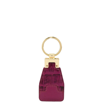 Croco Franzy Leather Key Chain - Orchid