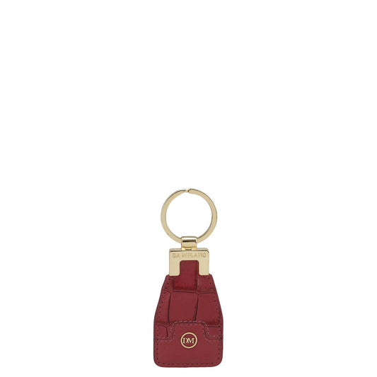 Croco Franzy Leather Key Chain - Plumberry