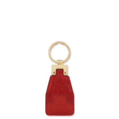 Croco Franzy Leather Key Chain - Red