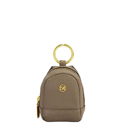 Wax Leather Key Chain - Greyish Taupe