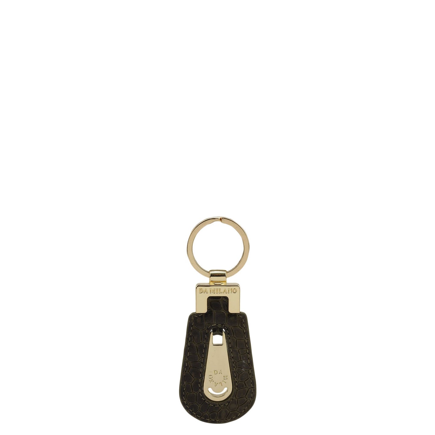 Croco Leather Key Chain - Military Green