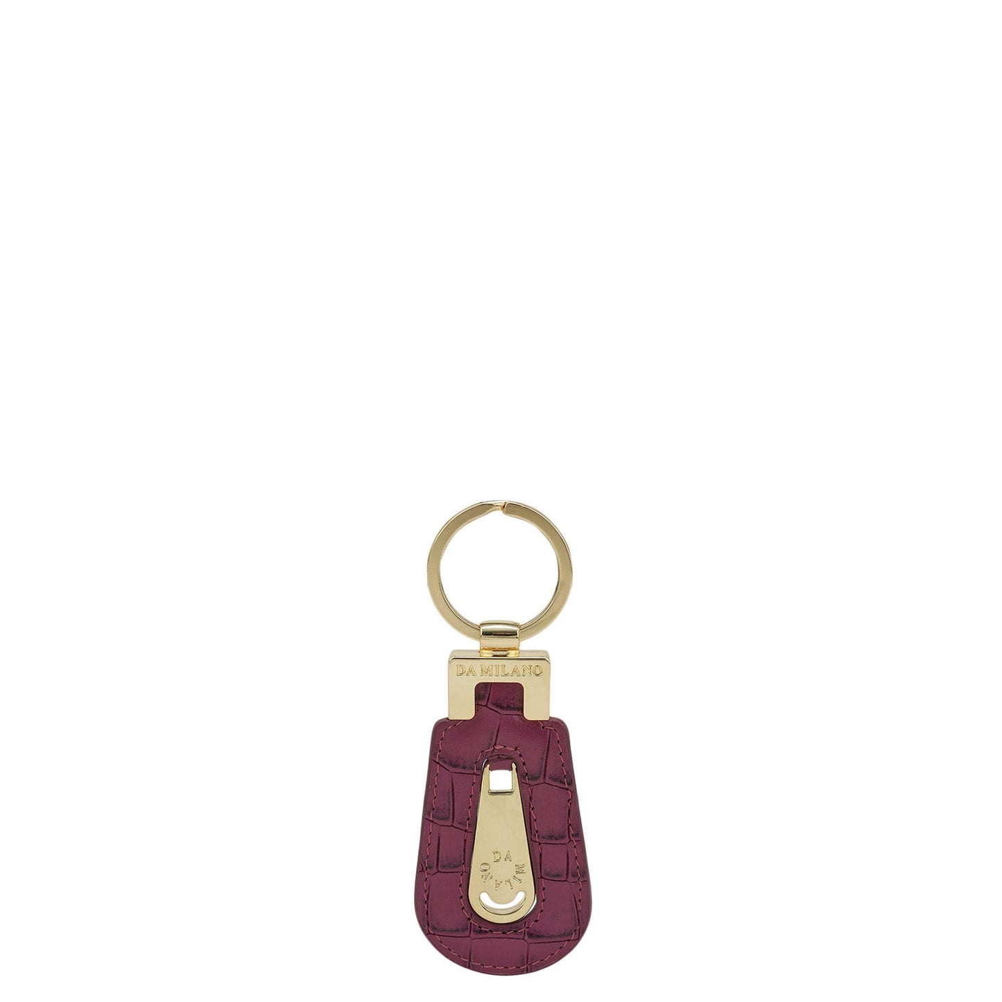 Croco Leather Key Chain - Orchid
