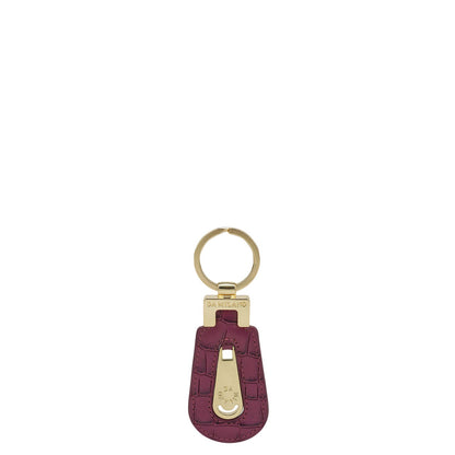 Croco Leather Key Chain - Orchid