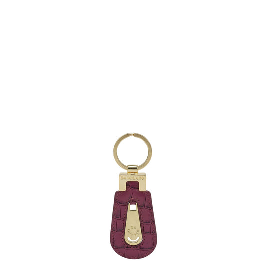 Croco Leather Key Chain - Orchid