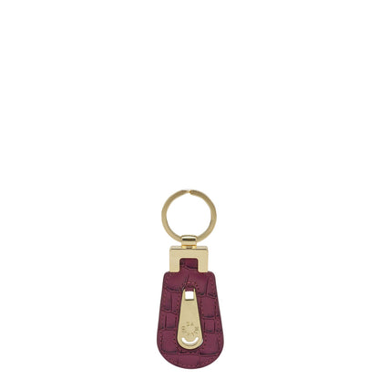 Croco Leather Key Chain - Orchid