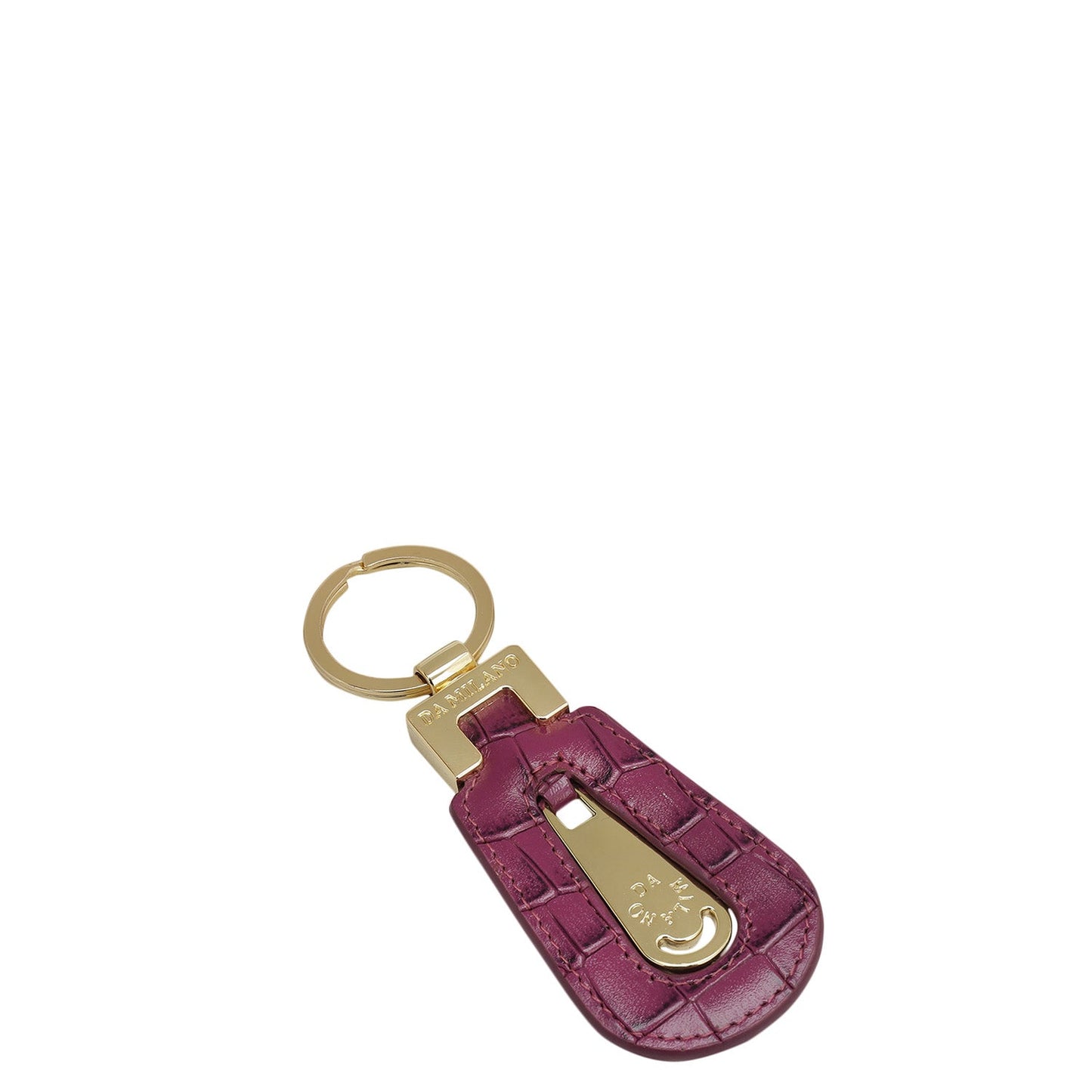 Croco Leather Key Chain - Orchid