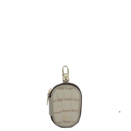 Croco Leather Key Chain - Frost