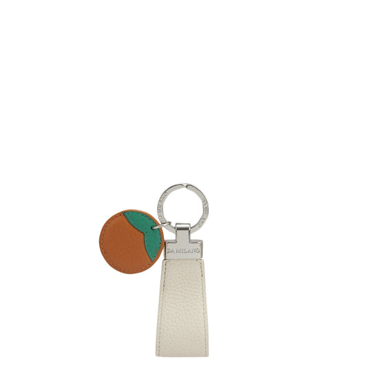 Wax Leather Key Chain - Khaki