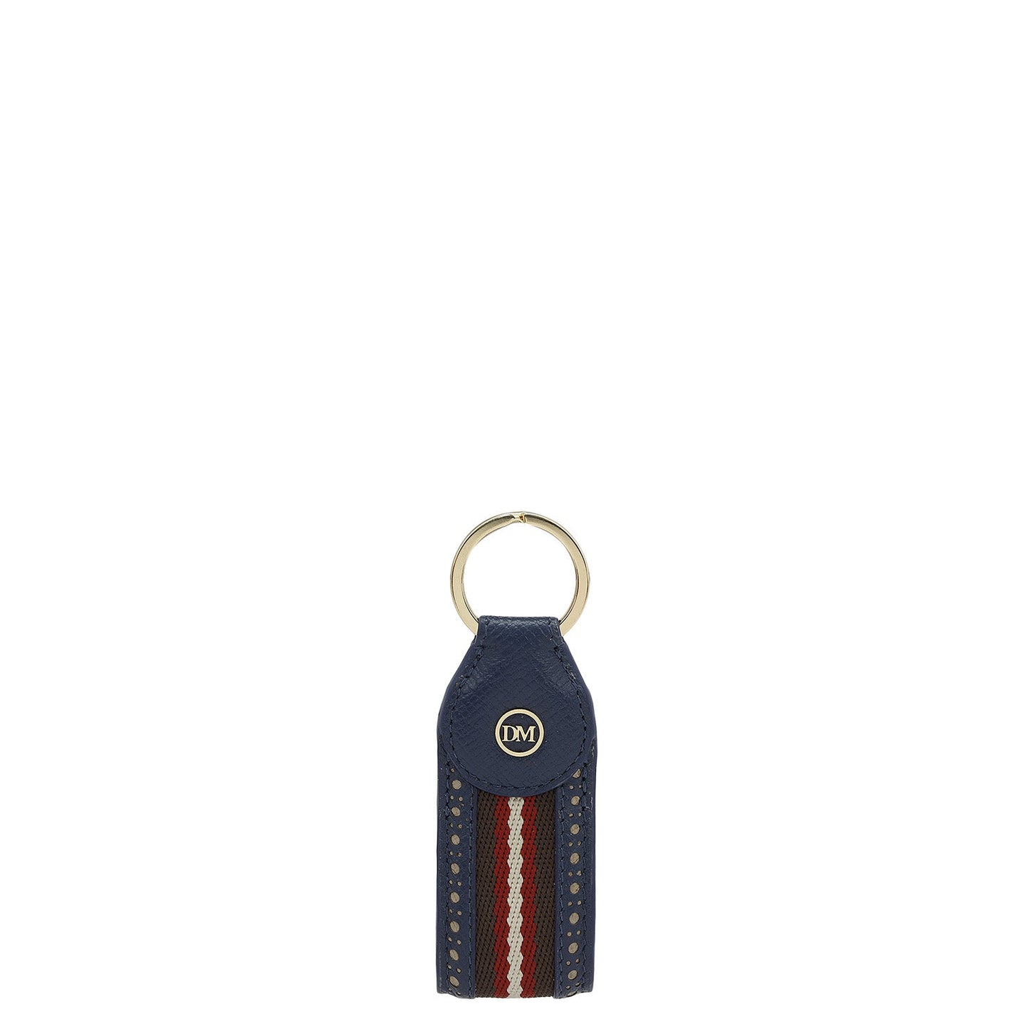 Franzy Leather Key Chain - Ink Blue