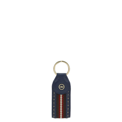 Franzy Leather Key Chain - Ink Blue
