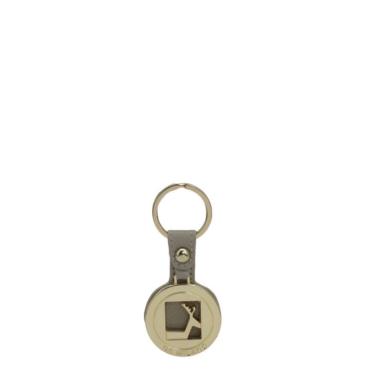 Franzy Leather Key Chain - Chalk