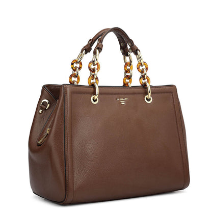 Medium Franzy Leather Satchel - Date
