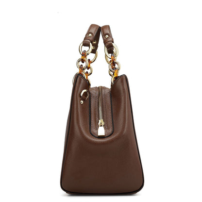Medium Franzy Leather Satchel - Date
