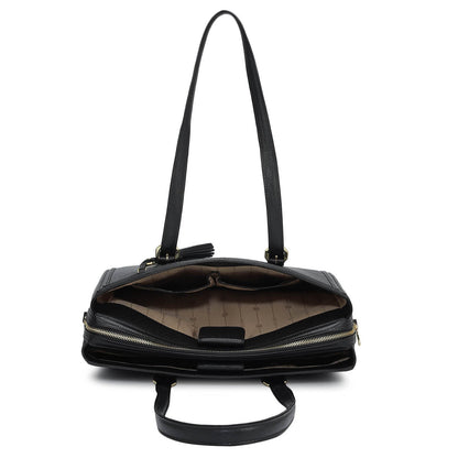 Medium Franzy Leather Shoulder Bag - Black