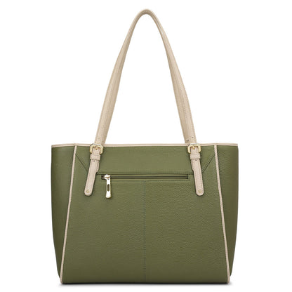 Medium Wax Leather Tote - Fern