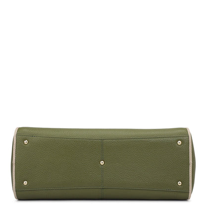 Medium Wax Leather Tote - Fern