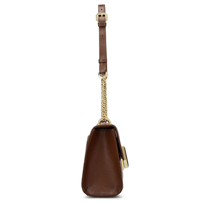 Small Franzy Croco Leather Shoulder Bag - Date