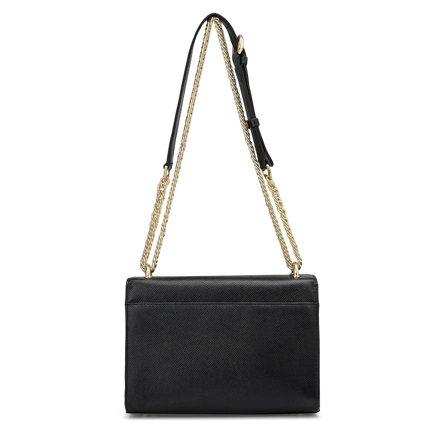 Small Franzy Croco Leather Shoulder Bag - Black