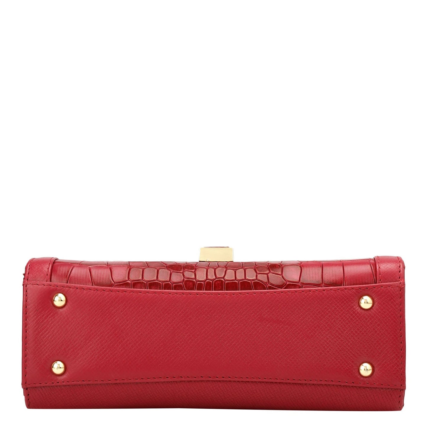 Small Franzy Croco Leather Shoulder Bag - Plumberry