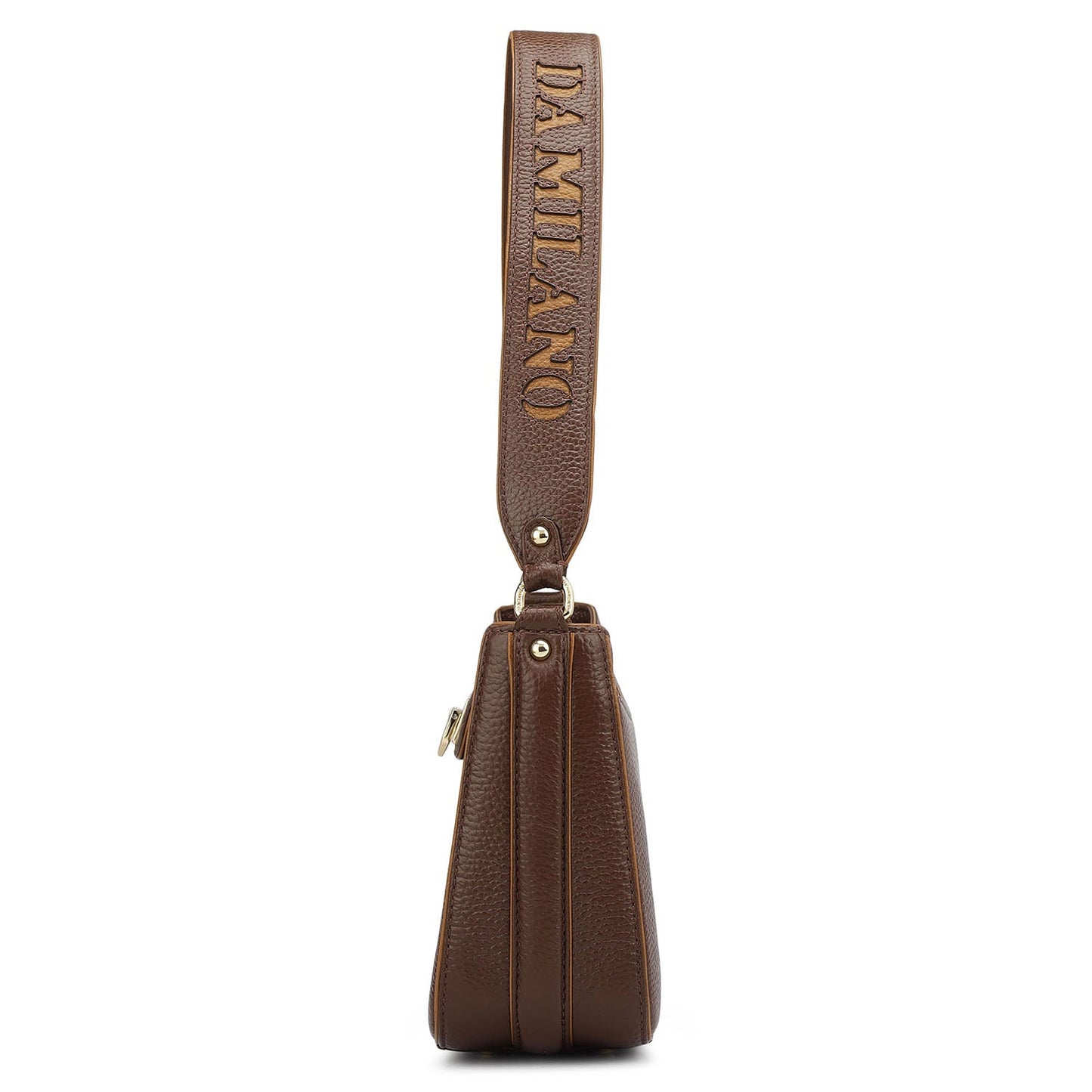 Small Wax Leather Baguette - Espresso