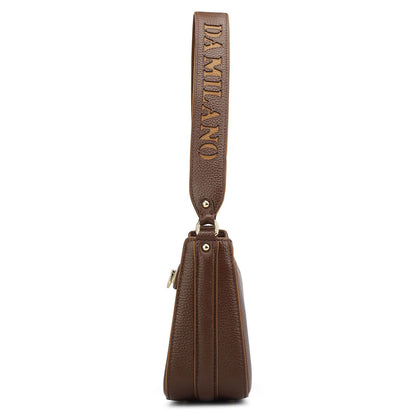 Small Wax Leather Baguette - Espresso