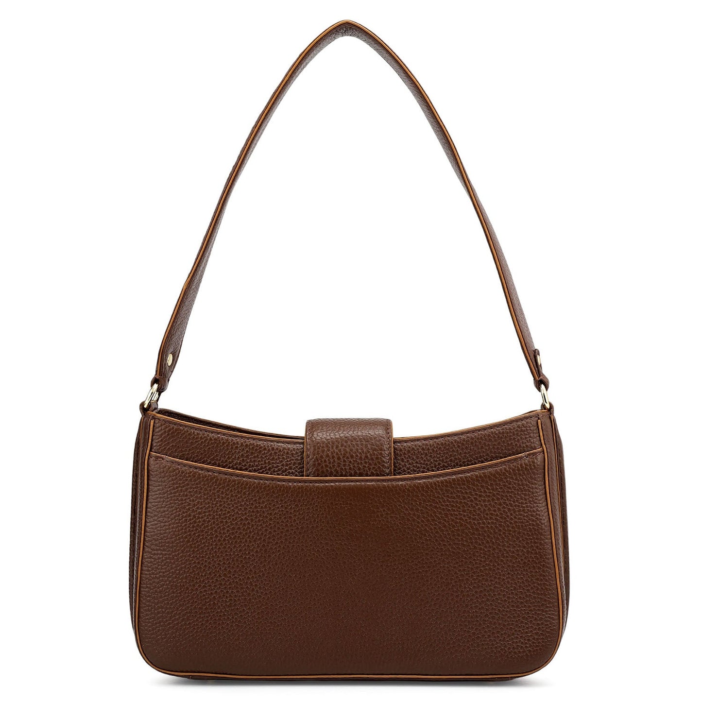 Small Wax Leather Baguette - Espresso