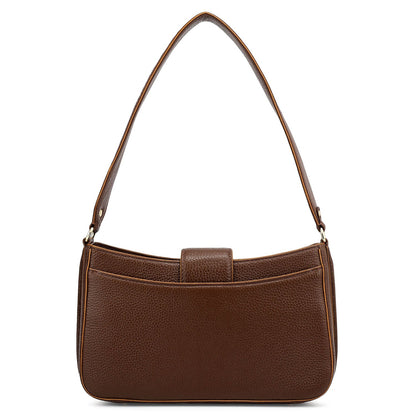 Small Wax Leather Baguette - Espresso