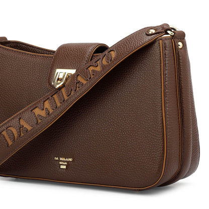 Small Wax Leather Baguette - Espresso