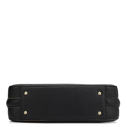 Small Wax Leather Baguette - Black