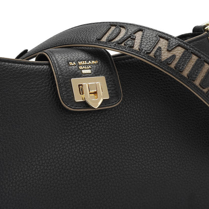 Small Wax Leather Baguette - Black